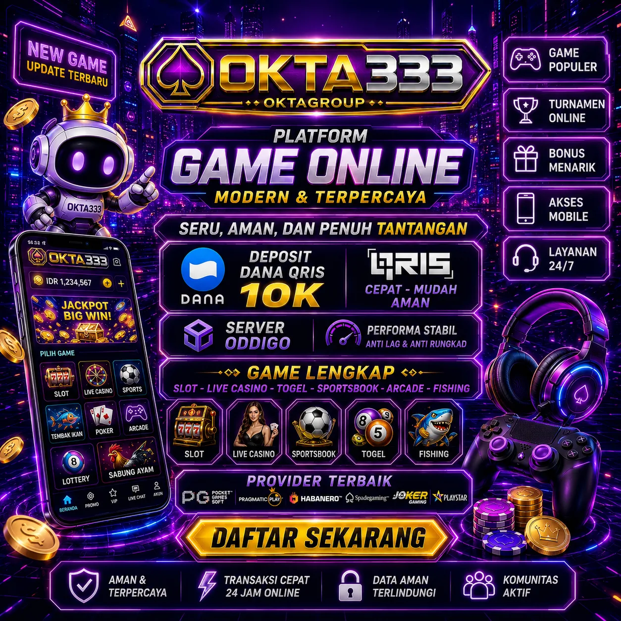 Galeri foto Jelajahi Dunia Game Online Modern dengan Update Game Terbaru Setiap Hari di OKTA333 di Jakarta